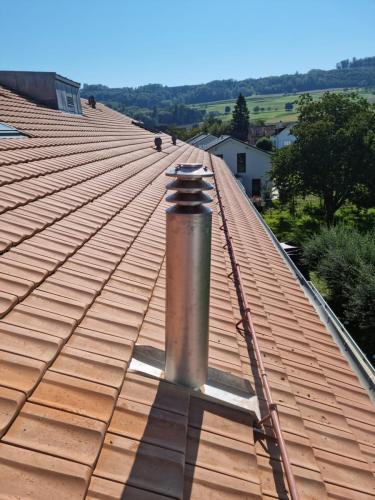 Sortie de cheminée en inox avec garniture d'étanchéité