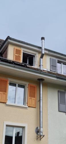 Cheminée de façade en inox 